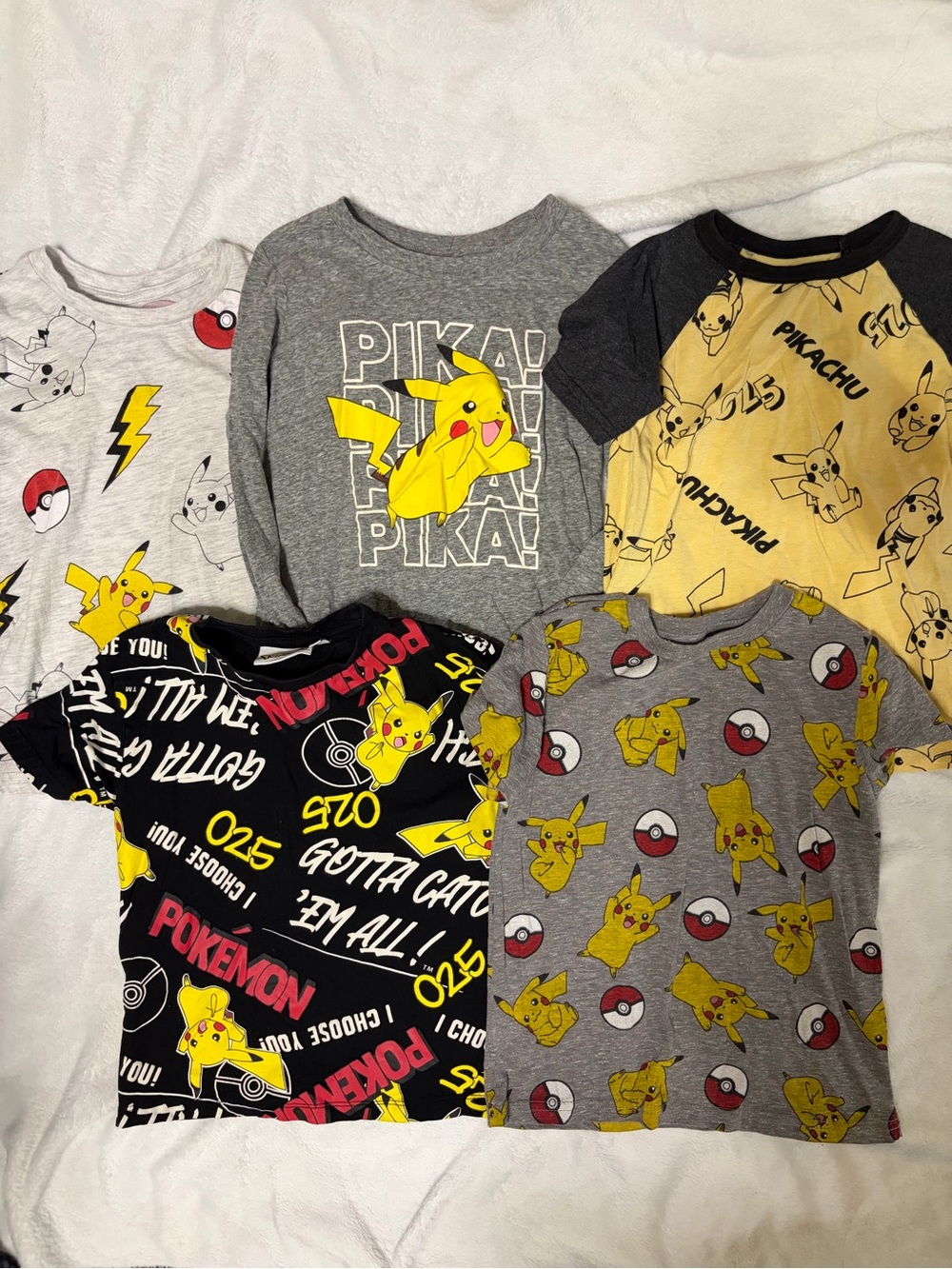 Pikachu Kids Tee Shirts Bundle of 6